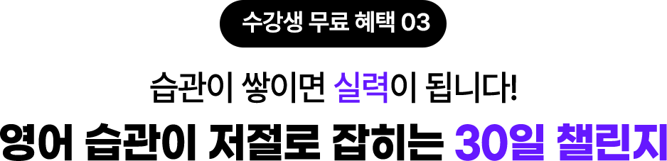 수강생 무료 혜택03 - 30일 챌린지